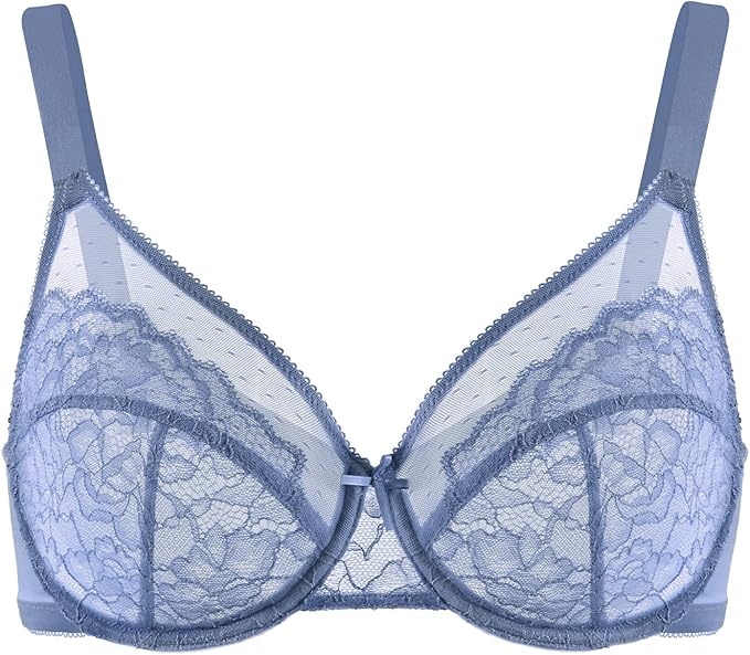 💥Factory Direct Sale💥Plus - Size Women's Unlined Lace Mesh Underwire Breathable Shaping Full - Cup Bra