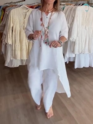 ⏰Only Today — $7.99!💥Women's Solid Color Linen Casual Suit