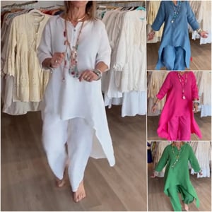 ⏰Only Today — $7.99!💥Women's Solid Color Linen Casual Suit
