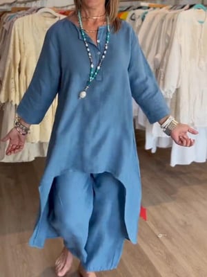 ⏰Only Today — $7.99!💥Women's Solid Color Linen Casual Suit