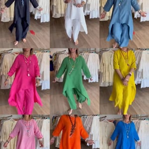 ⏰Only Today — $7.99!💥Women's Solid Color Linen Casual Suit