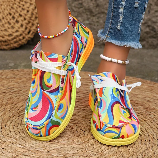 ⏰Only Today — $6.99!💥Women's Casual Comfy Lightweight Abstract Color Canvas Shoes