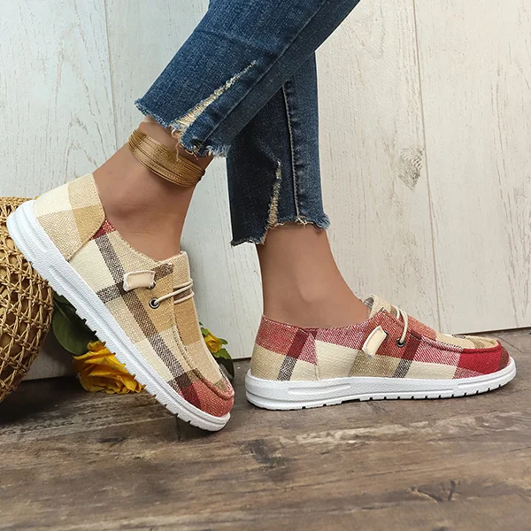 ⏰Mother's Day Special💥Women's Casual Comfy Lightweight Plaid Canvas Shoes