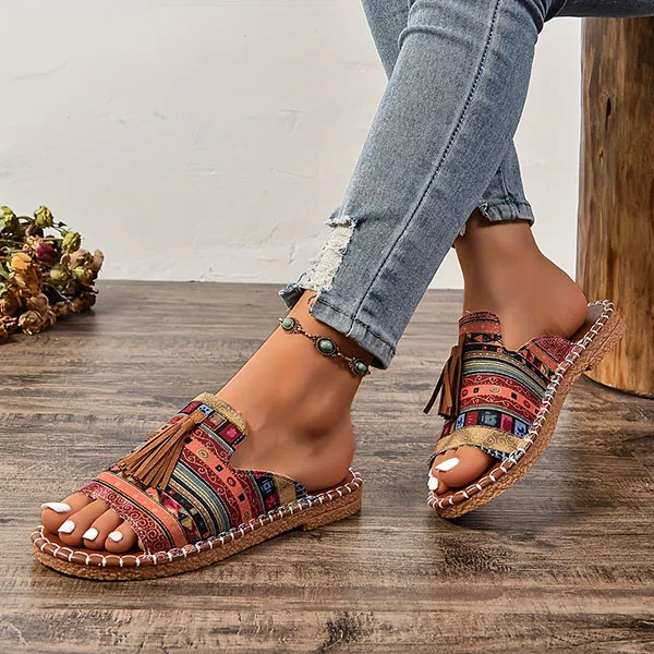 ⏰Mother's Day Special-$12.99💥 Women's Comfortable Tassel Flat Sandals