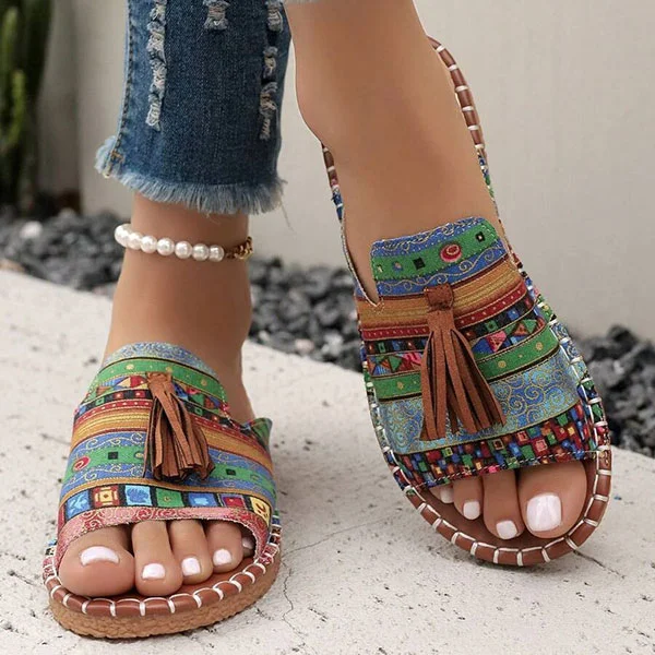 ⏰Mother's Day Special-$12.99💥 Women's Comfortable Tassel Flat Sandals