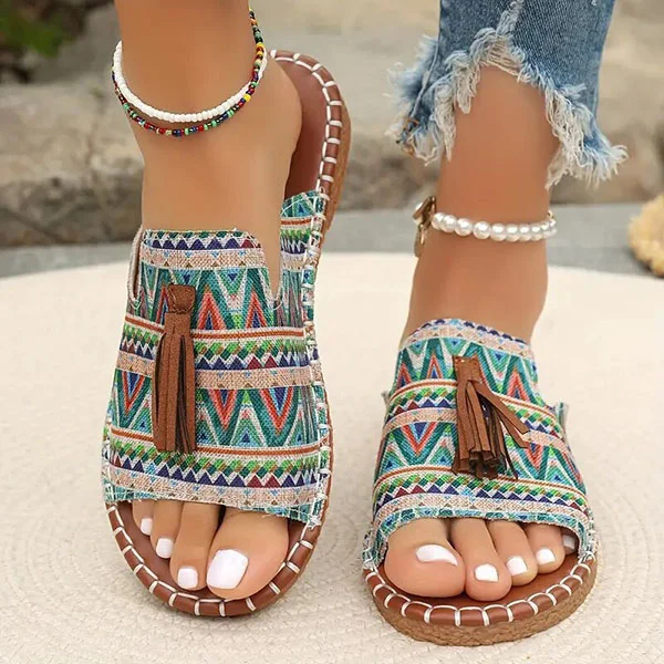 ⏰Mother's Day Special-$12.99💥 Women's Comfortable Tassel Flat Sandals