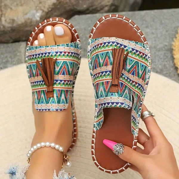 ⏰Mother's Day Special-$12.99💥 Women's Comfortable Tassel Flat Sandals