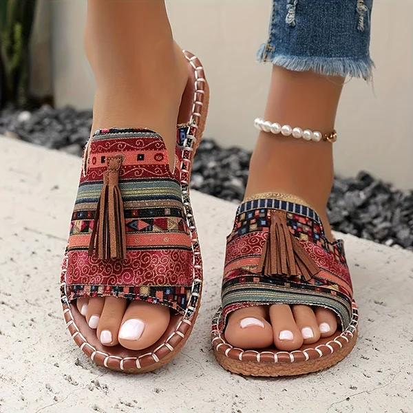 ⏰Mother's Day Special-$12.99💥 Women's Comfortable Tassel Flat Sandals