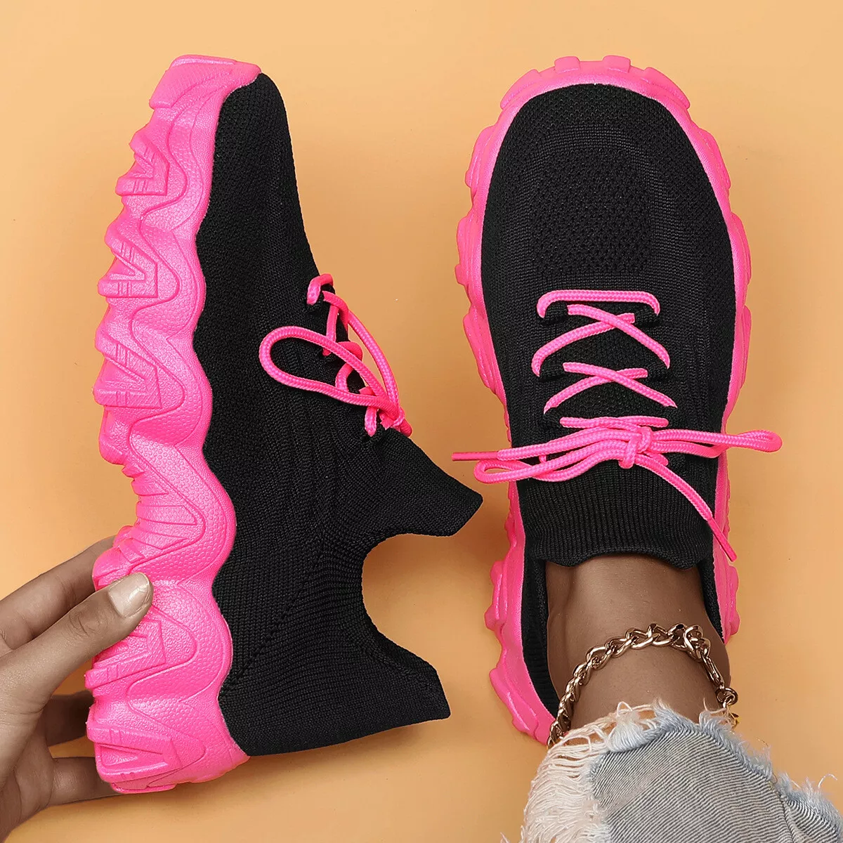 ⏰Mother's Day Special-$16.99💥Women Lace-Up Front Chunky Breathable Mesh Sneakers