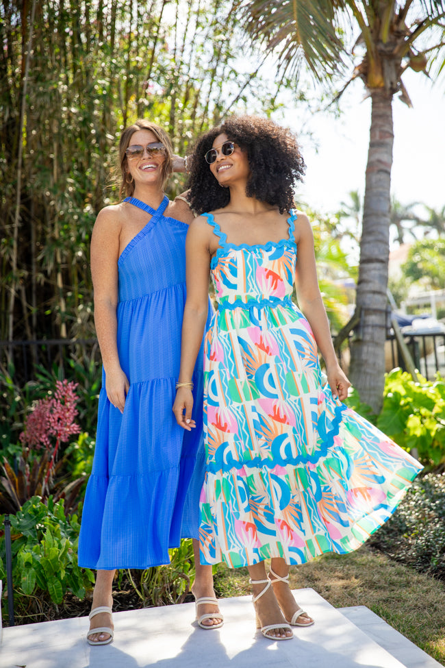 Tropical Tango Multi Rick Rack Trim Printed Midi Dress SALE SALE