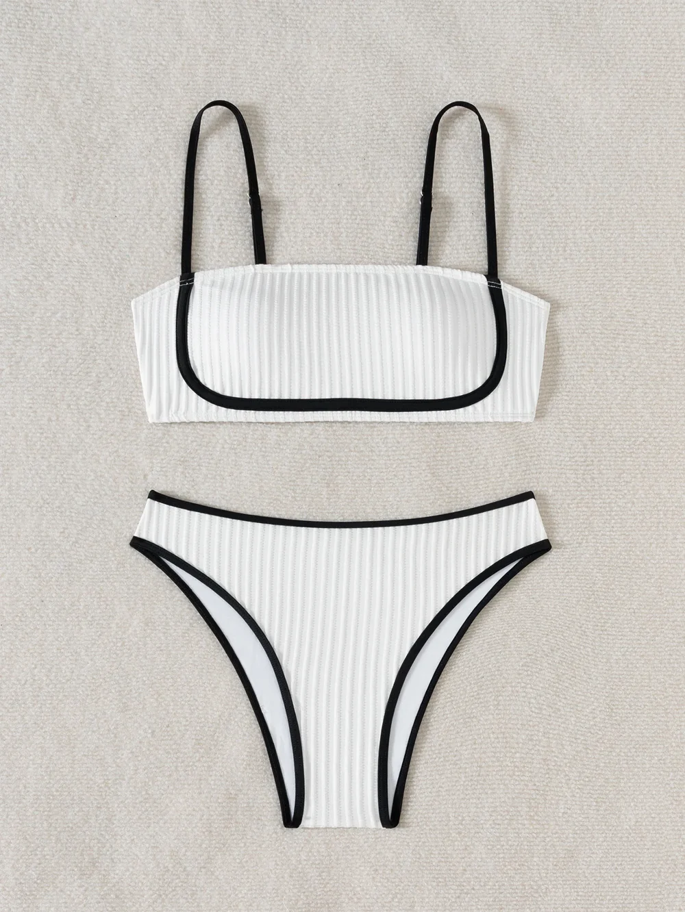 🚨𝐂𝐡𝐫𝐢𝐬𝐭𝐦𝐚𝐬 𝐢𝐧 𝐉𝐮𝐥𝐲 𝐒𝐚𝐥𝐞🔥Rib Piping Bandeau & High-Waisted Bottoms Set