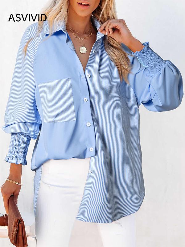 🔥Clearance Sale – Today Only!🔥Women's Striped Long Sleeve Button-Down Shirt