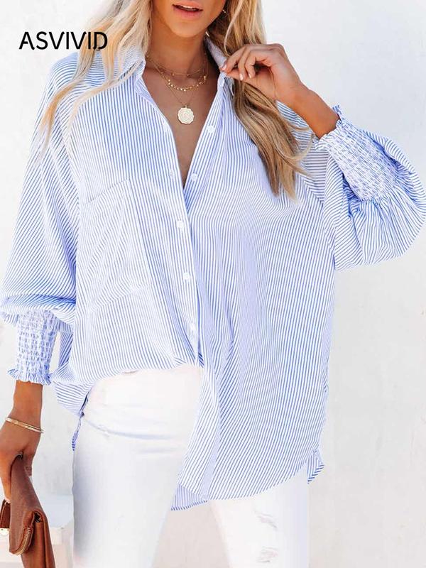 🔥Clearance Sale – Today Only!🔥Women's Striped Long Sleeve Button-Down Shirt