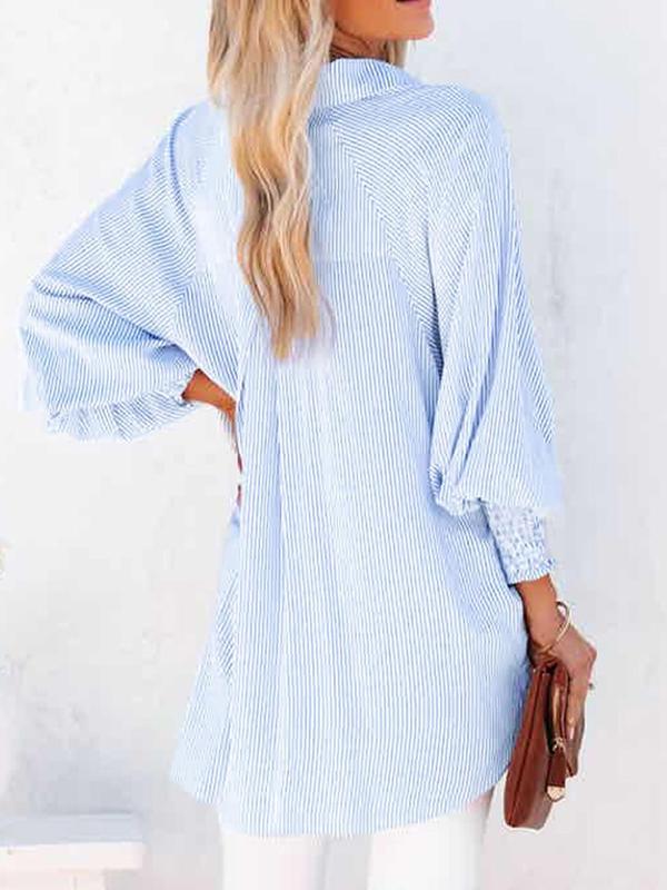 🔥Clearance Sale – Today Only!🔥Women's Striped Long Sleeve Button-Down Shirt