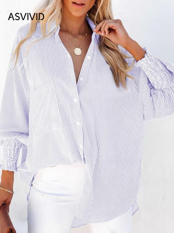 🔥Clearance Sale – Today Only!🔥Women's Striped Long Sleeve Button-Down Shirt