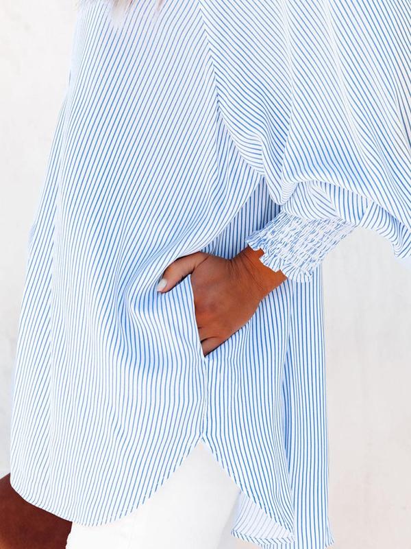 🔥Clearance Sale – Today Only!🔥Women's Striped Long Sleeve Button-Down Shirt