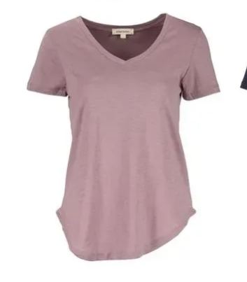 4-Piece Set V-Neck Cotton Curve Hem T-Shirt
