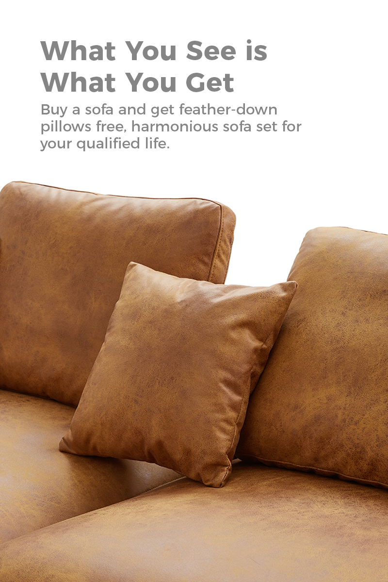 Salo Antique Industrial Air Leather Open Sectional Double Lounger