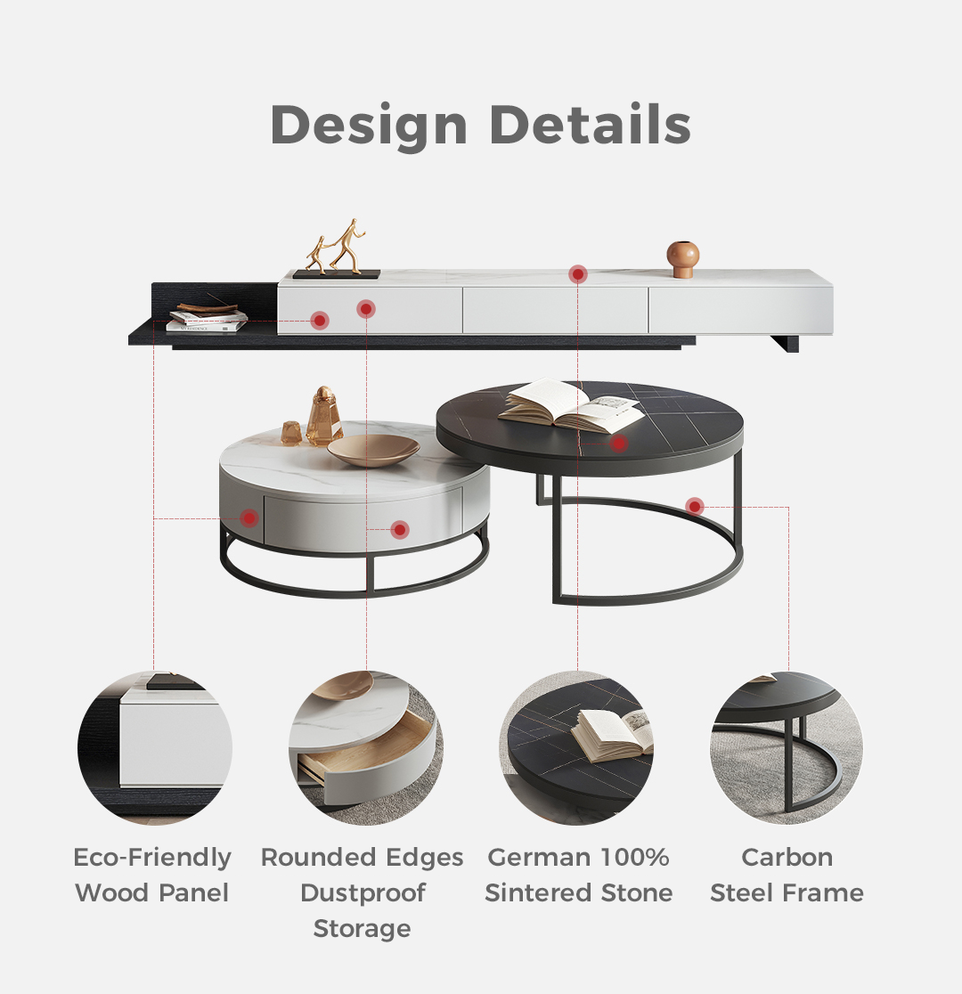 Aalto Sintered Stone Living Room Set