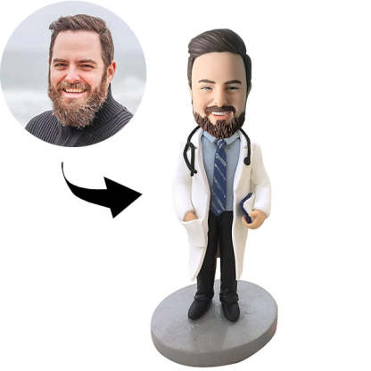 Custom Bobblehead Personalized Bobblehead Doctor With Stethoscope Personalized Gifts-ilovevango