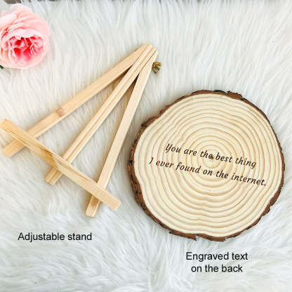 Custom Natural Wood Slice With Photo And Engraved Text Gifts