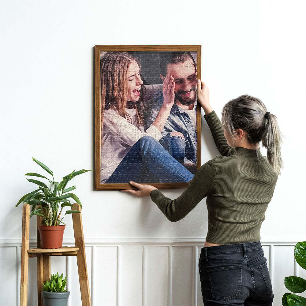 Custom Photo Puzzle With Frame, Jigsaw Puzzle Gift For Men