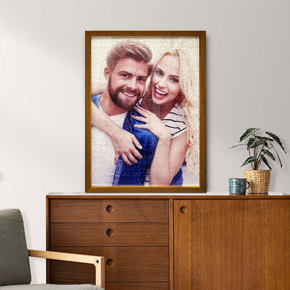 Custom Photo Puzzle With Frame, Jigsaw Puzzle Gift For Men
