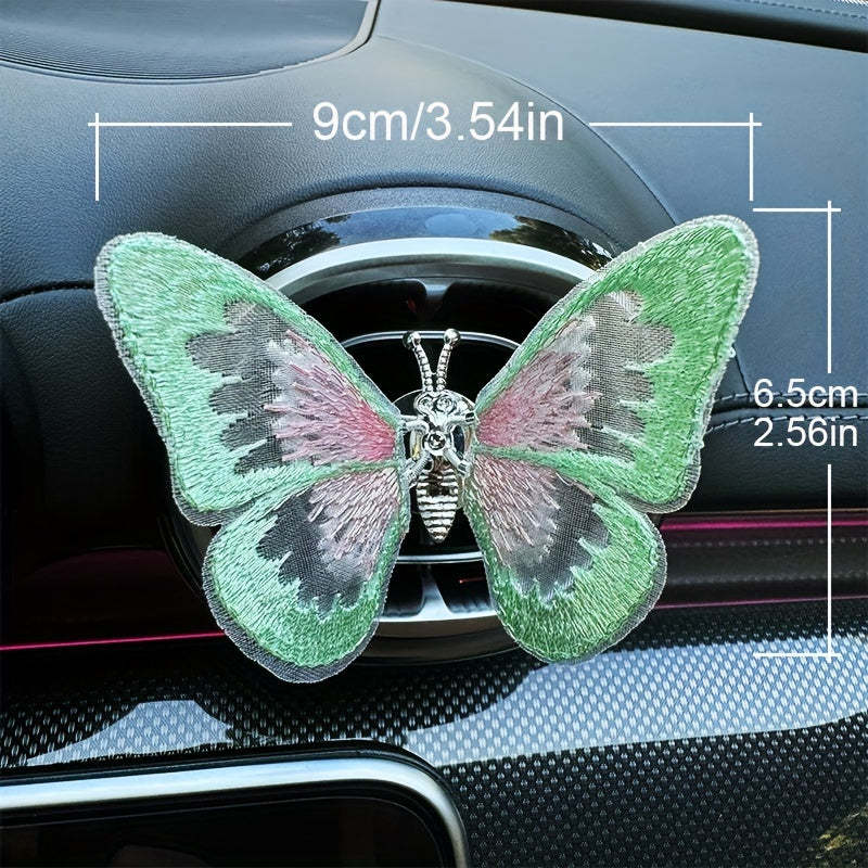 Embroidered butterfly car decoration, 3D butterfly ornaments, moving butterfly car decoration-ilovevango
