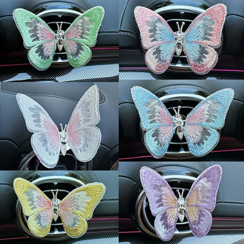 Embroidered butterfly car decoration, 3D butterfly ornaments, moving butterfly car decoration-ilovevango