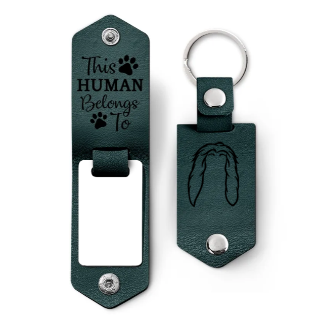 Custom Photo Dog Portrait - Gift For Pet Owners, Pet Lovers - Personalized Leather Photo Keychain