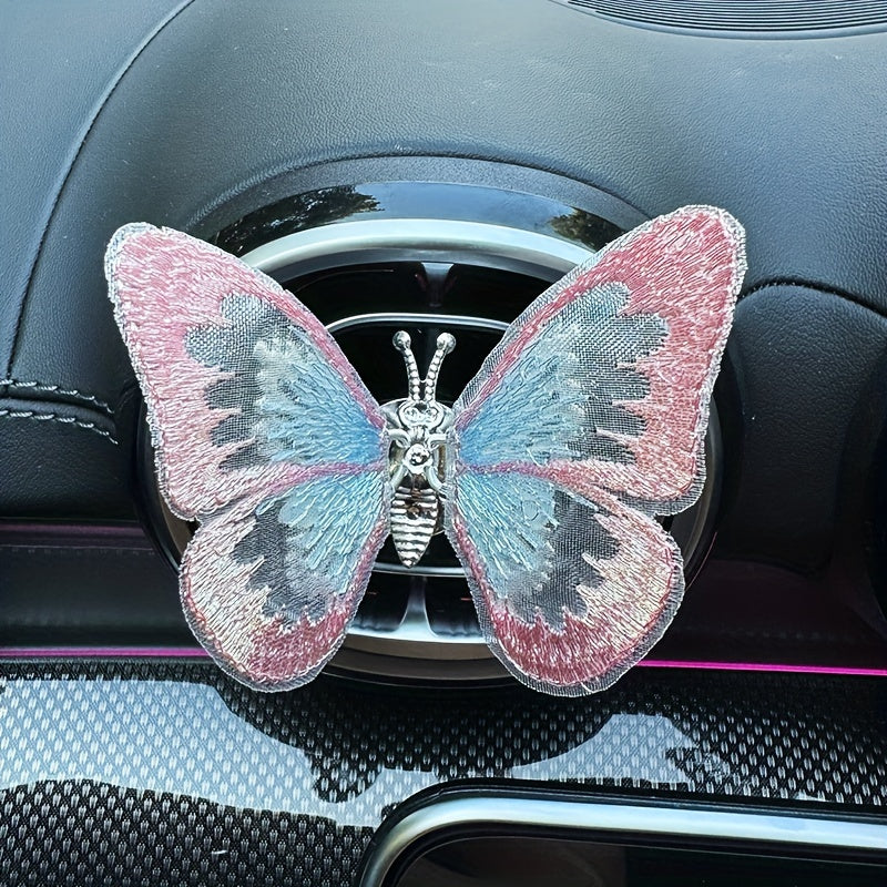 Embroidered butterfly car decoration, 3D butterfly ornaments, moving butterfly car decoration-ilovevango