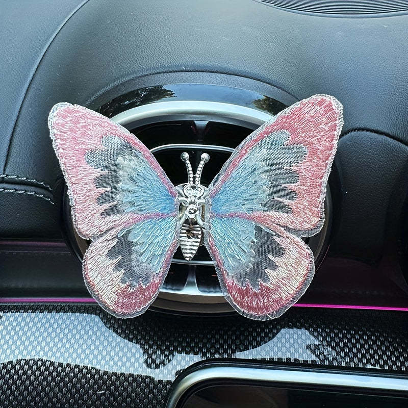 Embroidered butterfly car decoration, 3D butterfly ornaments, moving butterfly car decoration-ilovevango