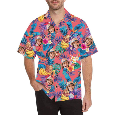 Custom Face Hawaiian Shirt for Boyfriend/Husband Personalized Hawaiian Shirt Photo Tropical Aloha Shirt Birthday Vacation Party Gift-ilovevango