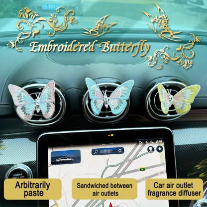 Embroidered butterfly car decoration, 3D butterfly ornaments, moving butterfly car decoration-ilovevango