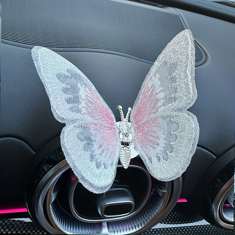 Embroidered butterfly car decoration, 3D butterfly ornaments, moving butterfly car decoration-ilovevango
