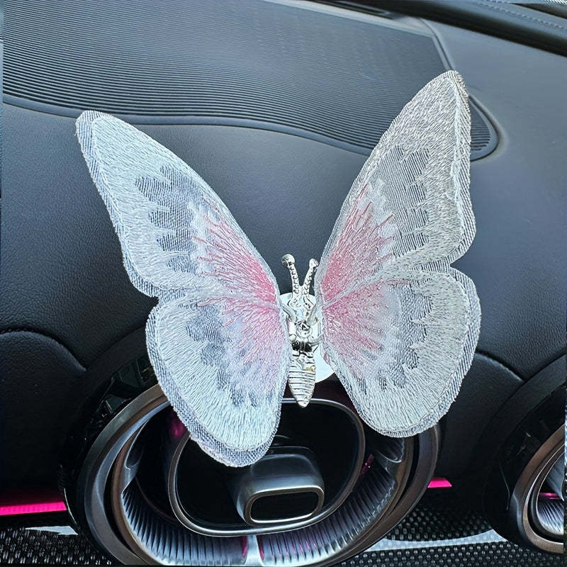 Embroidered butterfly car decoration, 3D butterfly ornaments, moving butterfly car decoration-ilovevango