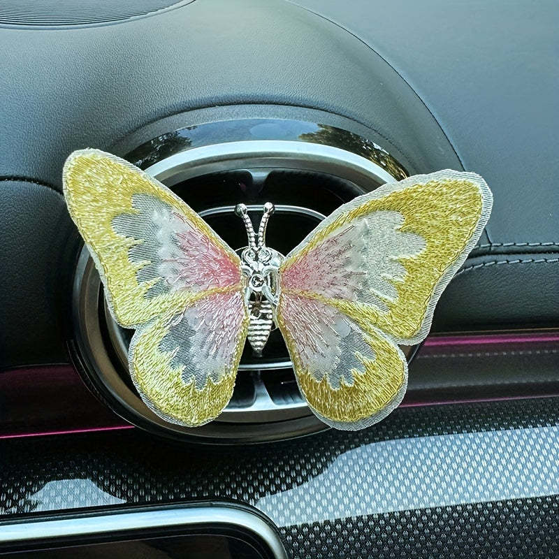 Embroidered butterfly car decoration, 3D butterfly ornaments, moving butterfly car decoration-ilovevango