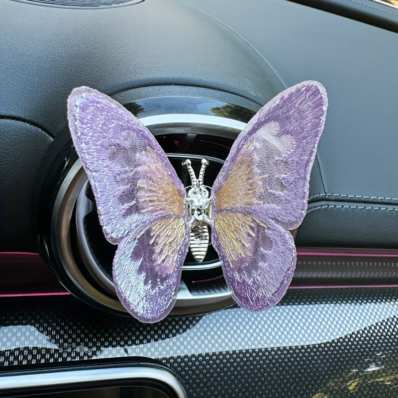 Embroidered butterfly car decoration, 3D butterfly ornaments, moving butterfly car decoration-ilovevango