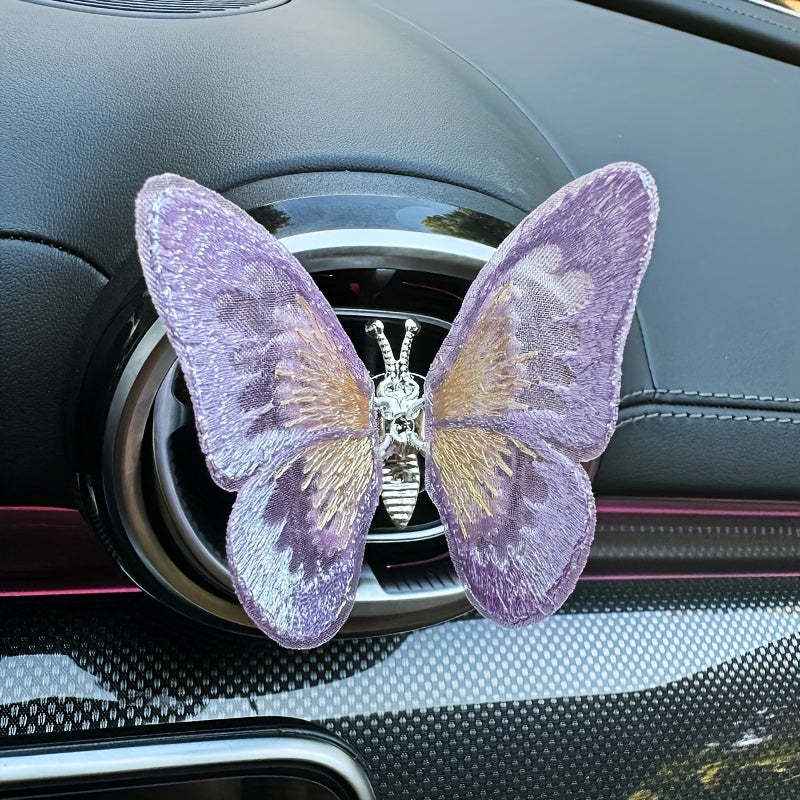 Embroidered butterfly car decoration, 3D butterfly ornaments, moving butterfly car decoration-ilovevango