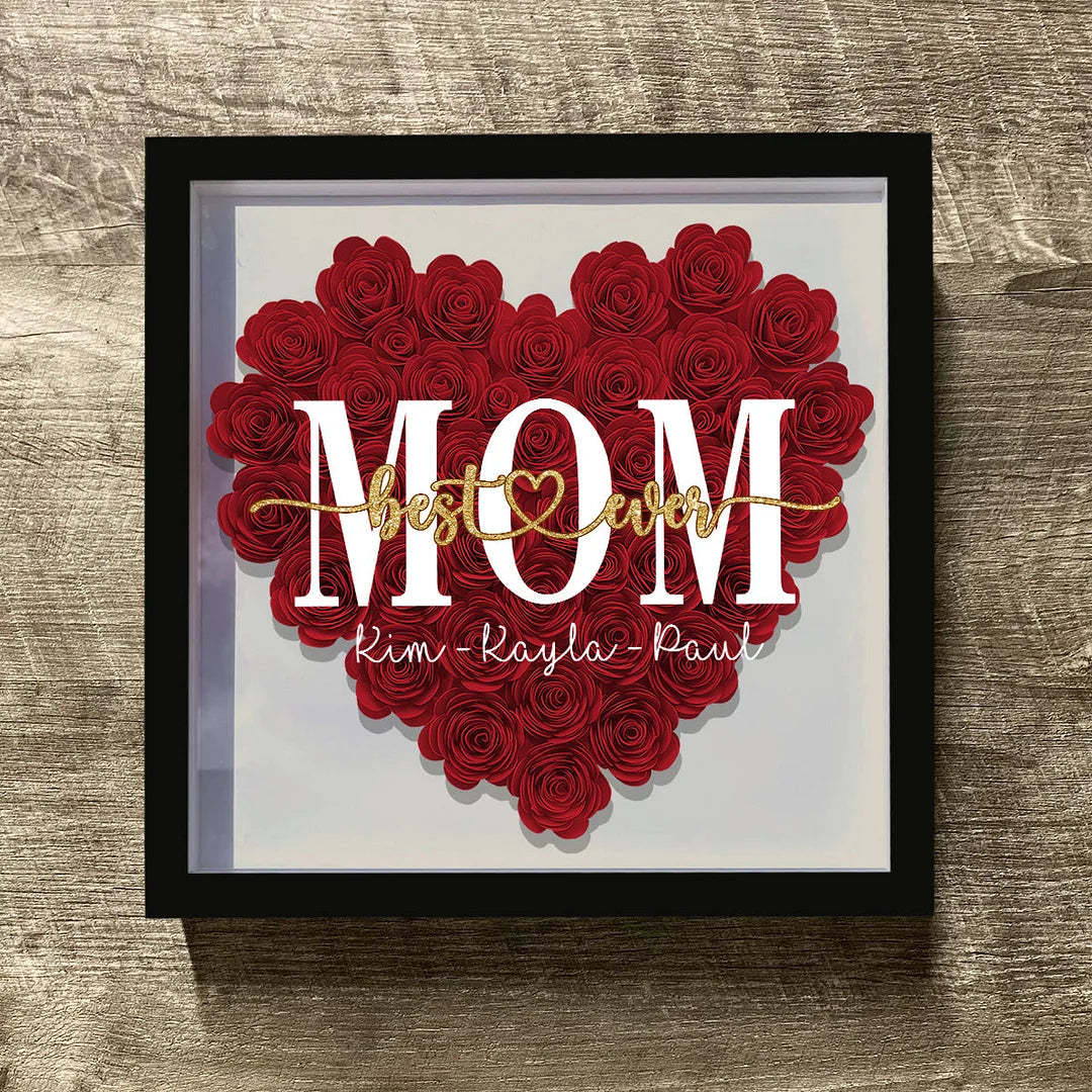Best Mommy Ever - Personalized Flower Shadow Box
