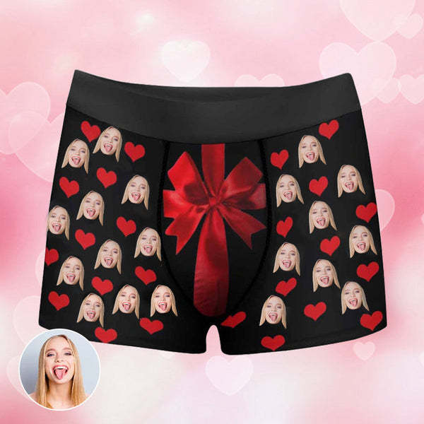 Custom Gift Heart Face Photo Boxer-ilovevango