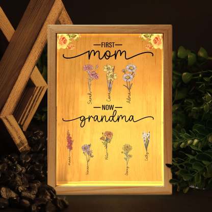 First Mom Now Grandma - Personalized Frame Light Box-ilovevango