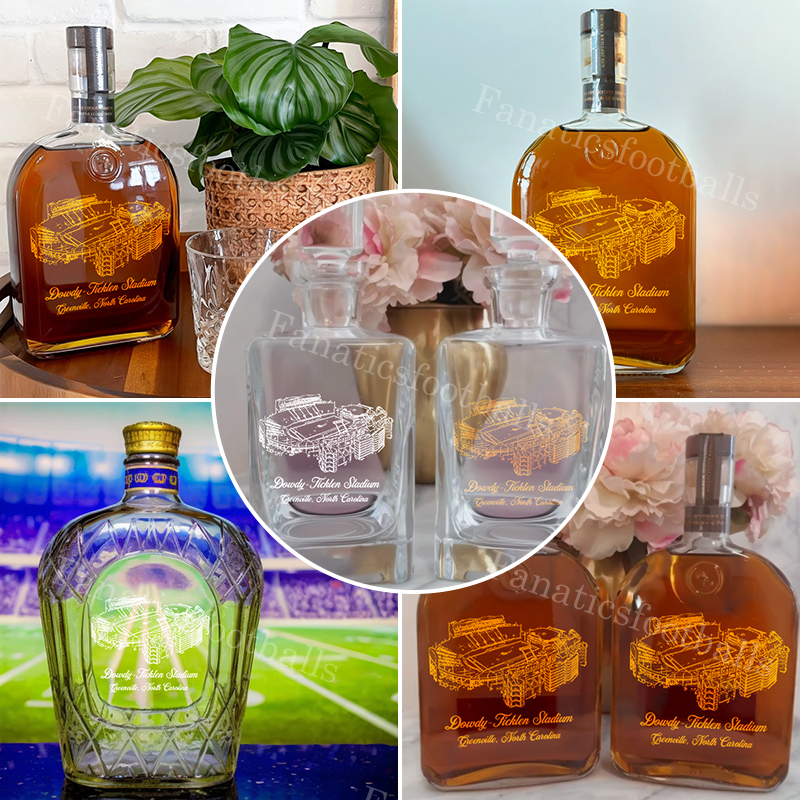 Dowdy-Ficklen Stadium Whiskey Bottles-Gifts For Sports Lovers
