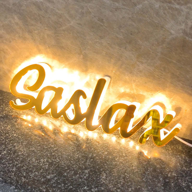 Personalized custom mirror name LED sign-ilovevango