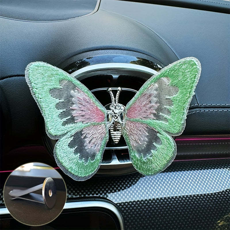 Embroidered butterfly car decoration, 3D butterfly ornaments, moving butterfly car decoration-ilovevango