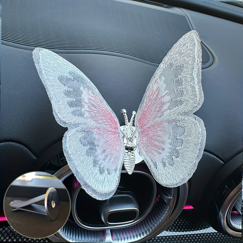 Embroidered butterfly car decoration, 3D butterfly ornaments, moving butterfly car decoration-ilovevango