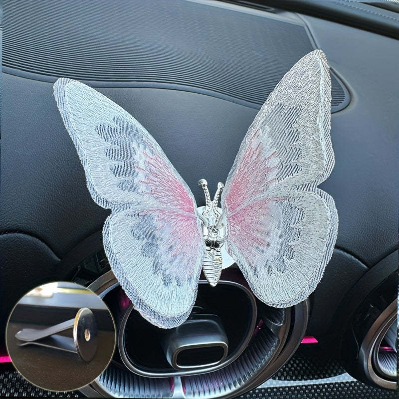 Embroidered butterfly car decoration, 3D butterfly ornaments, moving butterfly car decoration-ilovevango