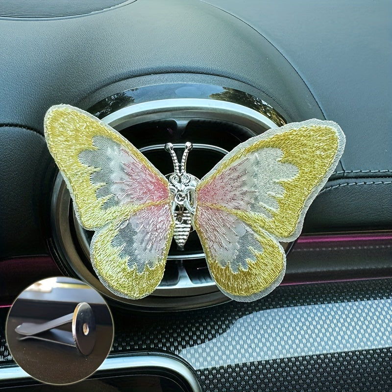 Embroidered butterfly car decoration, 3D butterfly ornaments, moving butterfly car decoration-ilovevango