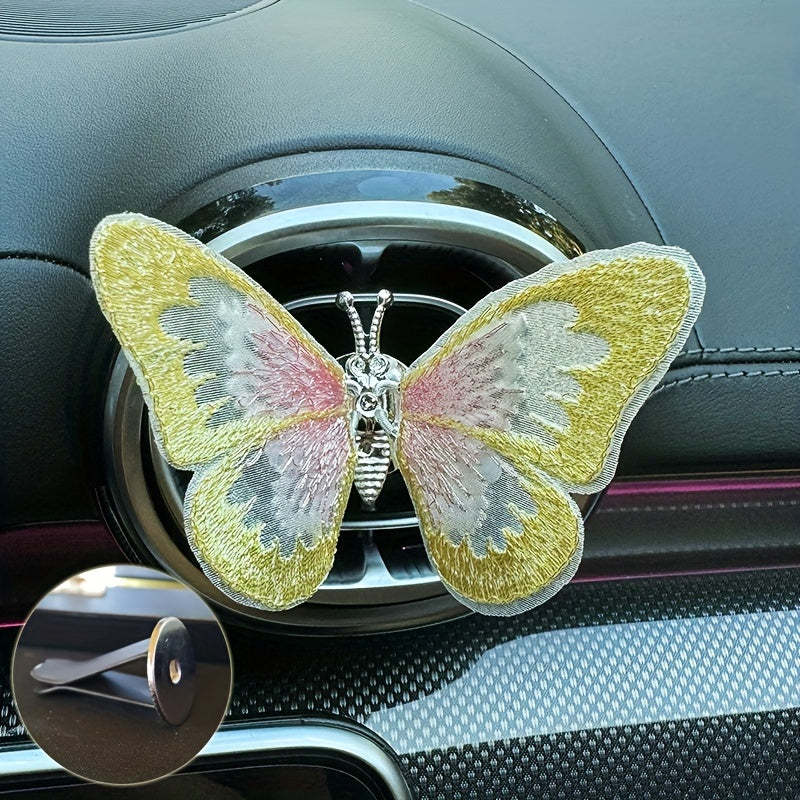 Embroidered butterfly car decoration, 3D butterfly ornaments, moving butterfly car decoration-ilovevango
