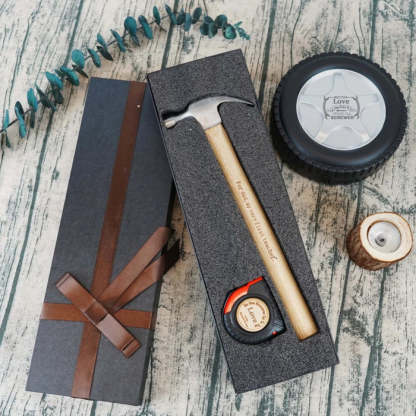 Tape Measure Hammer Set Personalized for Papa